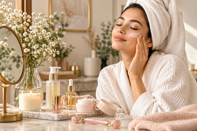 warm minimalist skincare ritual